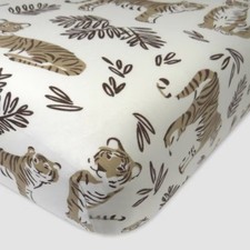 Honest Baby Organic Cotton Fitted Crib Sheet - Tiger Cub