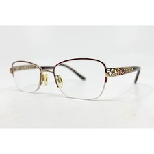 Sophia Loren Beau Rivage 63 Zyloware Eyeglasses Womens Gold Red Semi 50-18