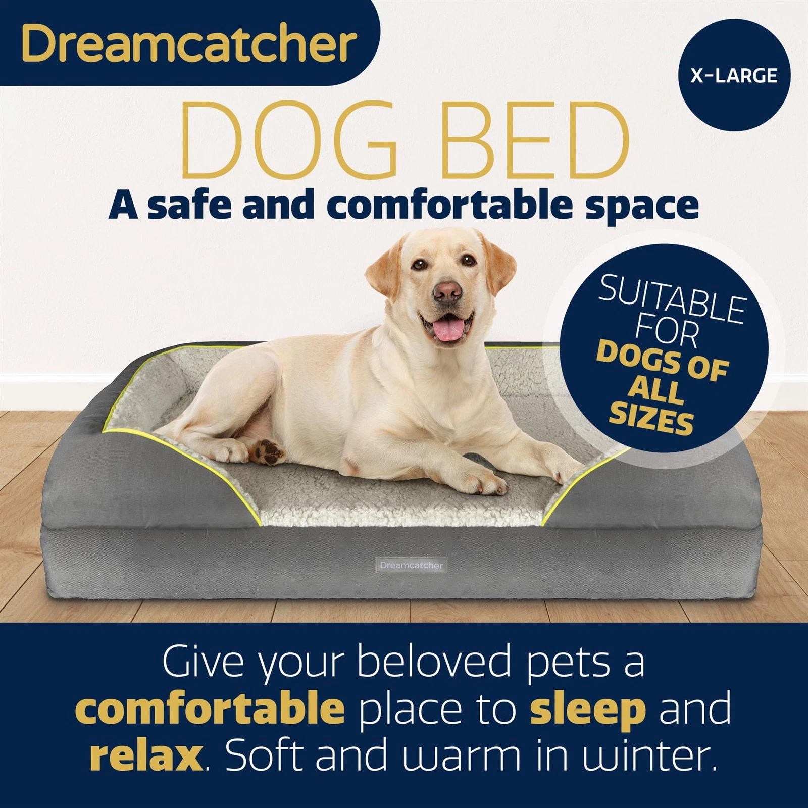 X Large Dog Bed 106cm Orthopaedic Memory Foam Pet Mattress Washable Cover