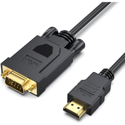 HDMI Kabel VGA Adapter 1,8M Full HD 1080P Monitor Projektor Fernseher