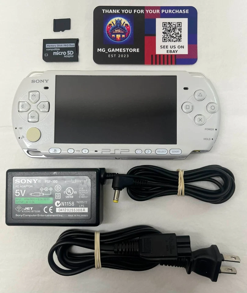 PSP 3000 Blanco Perla / Batería Nueva / Cargador Sony Original / Sin Región / 64 GB Foto 2 de 4