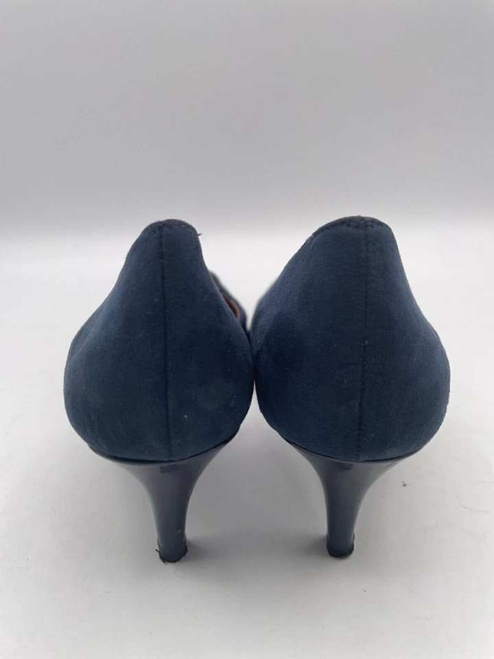 J. Renee Veeva Pumps Women's Sz 8M Navy Blue Jeweled Cinched Band Pointed-Toe - Image 3 of 4
