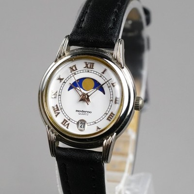 Moderno MIYOTA (Citizen) Mov Vintage Uhr Mondphase Damen 25mm Neue Batterie
