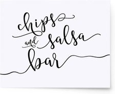 Chips and Salsa Bar Sign Mexican Baby Shower Wedding Decorations Fiesta Bachelor