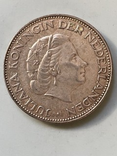 Münze Niederlande: 2 1/2 Gulden: Königin Juliana: 1961 : Silber 0.720