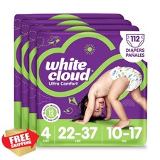 White Cloud Diapers Size 4 22-37lb 112 Pack