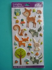 Sticko WOODLAND ANIMALS Puffy Stickers Sealed Package EK Success