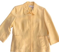 Emma James By Liz Claiborne Yellow Lined Linen Blend Blazer Size 10