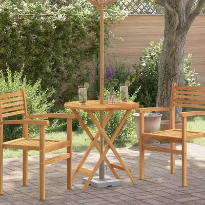 Bois d'Eucalyptus Solide Table de Jardin Pliable Ø60x75 cm Extérieur vidaXL - Photo 1/2