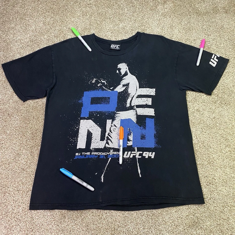 Camiseta De Colección BJ Penn Para Hombres L The Prodigy UFC 94 MMA Lucha BJJ Deportes de Combate Foto 3 de 4