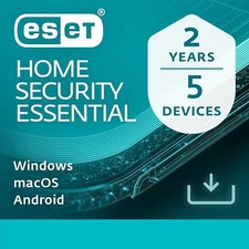 ESET Home Security Essential (Nod32) 2026 5 Device 2 Year 5 Min by Email