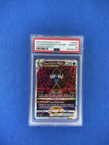 2023 Pokémon Hisuian Samurott VSTAR Ultra Rare Holo Crown Zenith GG52 PSA 10 Gem