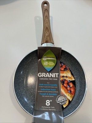 Ecolution Healthy Cook GRANIT 8'' Non-Stick Ceramic Fry Pan Woodgrain / Rose Gold