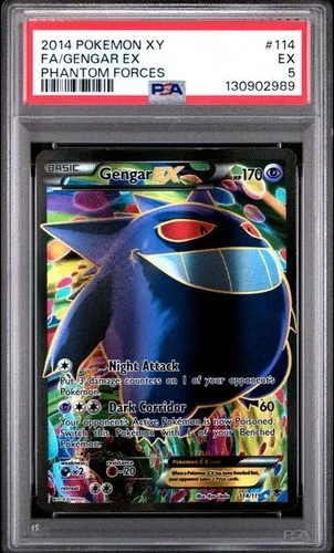 PSA 5 Gengar EX (114 Full Art) 114/119 XY - Phantom Forces Holo Pokemon Card