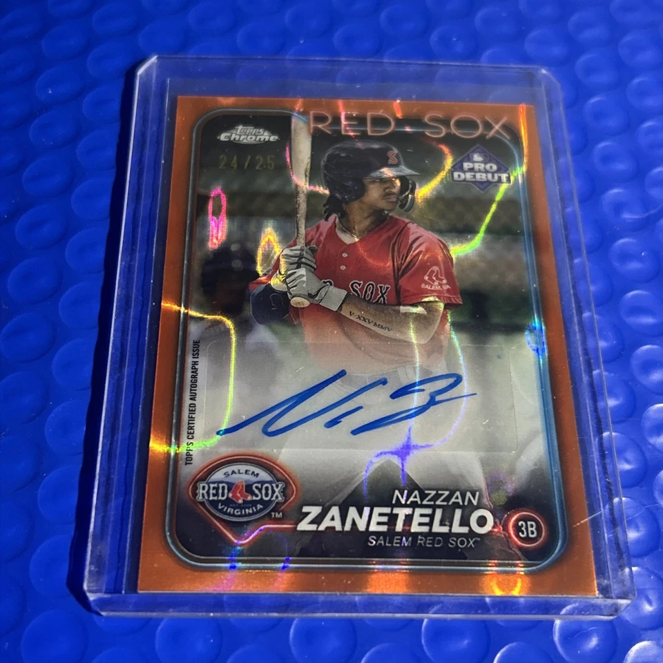 Kazan Zanetello 2024 Topps Chrome Pro Debut Orange Lava Refractor Auto /25 🔥🔥 - Image 2 of 4