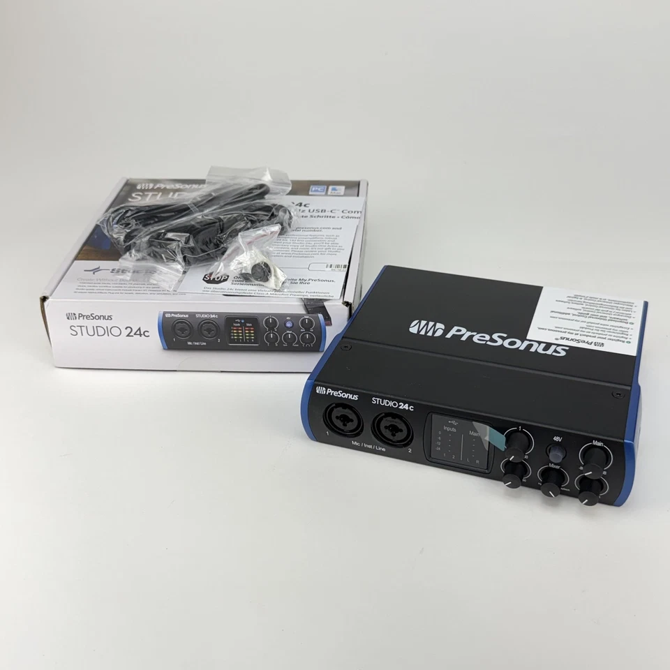PreSonus Studio 24c USB-C Audio Interface 2x2 24-bit/192kHz MIDI PC Mac USB 2.0 - Image 2 of 4