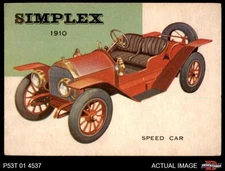 1954 Topps World on Wheels #29 Simplex Speed Car 1910 3 - VG