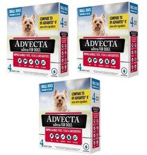 3 X ADVECTA ULTRA FOR DOGS SMALL 4 - 10 LBS 4 MONTH TOTAL 12 MONTH NIB