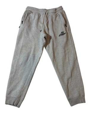 100 Thieves Heather Gray Fleece Jogger Sweatpants Logo Lounge Streetwear L