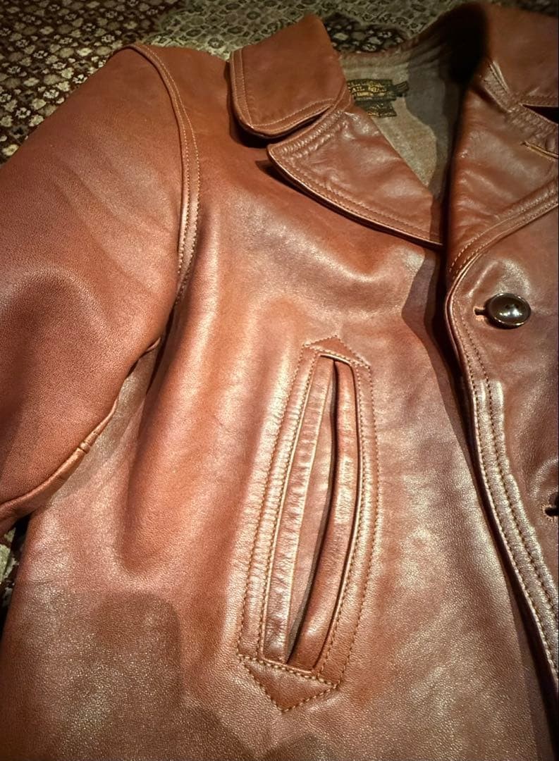 Freewheelers Switchyard Coat Horsehide Dead Leaf Brown L Vintage
