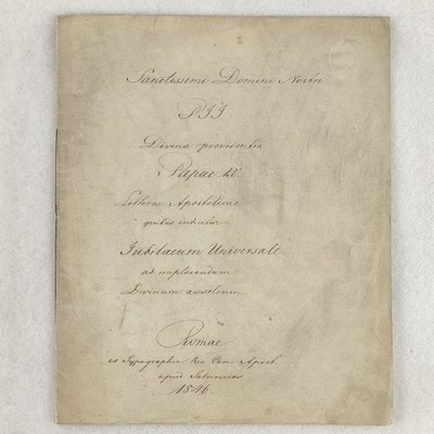 1846 Vatikan Papst Pius IX. Jubiläumsurkunde signiert Kardinal Lambruschini