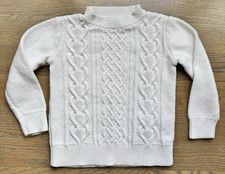 Jcrew crewcuts unisex White Cable Knit Pullover Sweater 100 Cotton Size 6-7