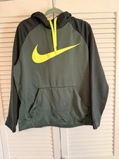 Nike Hoodie Mens XL Green Dri-FIT Pullover Swoosh Logo Athletic Sweatshirt