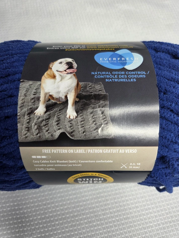 Bernat Paw blanket yarn 8 oz  Navy Marine Blue Pet Friendly NEW - Image 3 of 4