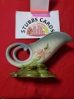 Vintage Hull Art Pottery W10-11” Cornucopia Double Handle Blue Green Torquoise