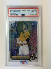 MAX MUNCY 2022 Bowman Chrome Mojo Refractor 1st RC #89 Athletics PSA 10