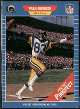 Willie Anderson Rookie RC Card 1989 Pro Set #545 Los Angeles Rams. rookie card picture