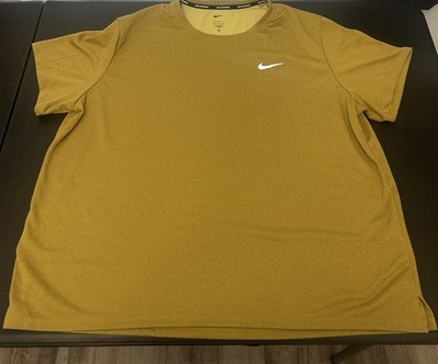 Nike Dri-FIT Tech UV Miler Running Top T-Shirt w/ a bronzine color