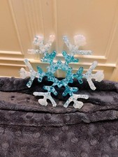 Christmas Ornament- LIGHT BLUE GLASS SNOWFLAKE