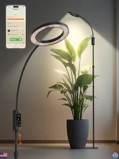 24W Full Spectrum LED Grow Light for Indoor Plants - Smart Timer & Adjustable