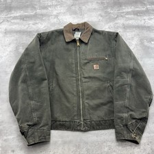 Carhartt Detroit Jacket Blanket Lined Mens Large J97 MOS Moss Green EUC