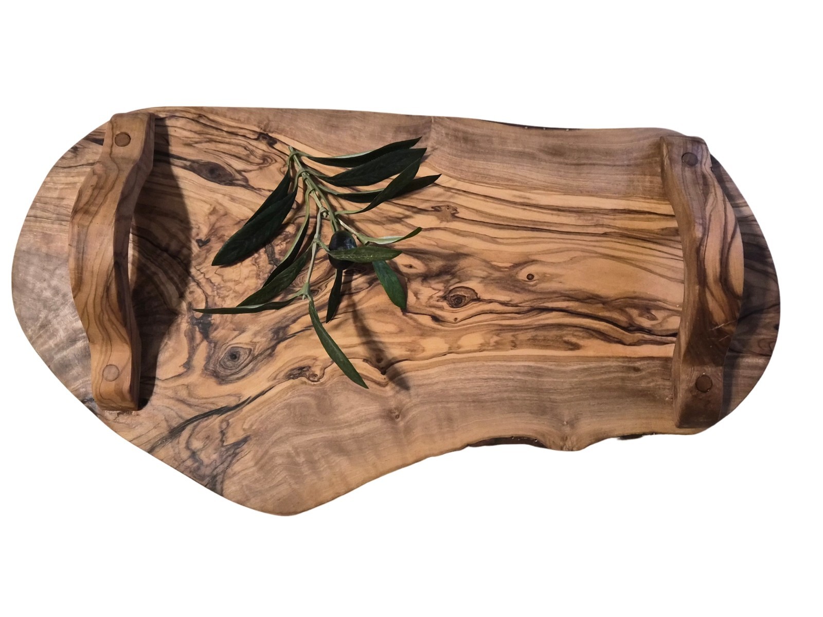 Plateau à fromage en bois d'olivier avec son couteau ref 110