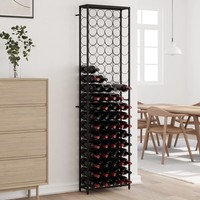 Weinregal FüR 95 Flaschen Schwarz 54X18X200 Cm Schmiedeeisen
