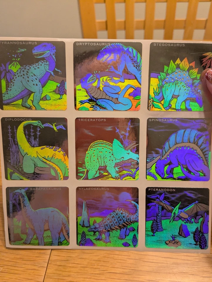 Dinosaur Animal Hologram Holographic Rare Vintage Sticker Decal Foil 5 Sheets - Image 4 of 4