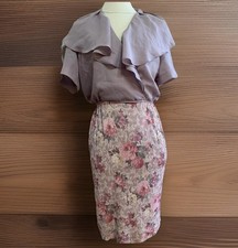 Vtg 90s Floral Dress Pastel Romantic Fairy Garden Coquette Flounce Size 10