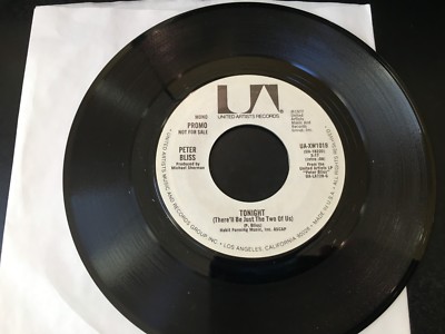 Promo 45 Peter Bliss - Tonight (There'Ll Be Just The Two Of Us)  United Art. NM