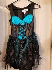 FAIRY- LICIOUS FAIRY HALLOWEEN COSTUME ADULT SIZE 7 - 9 BLACK AND BLUE
