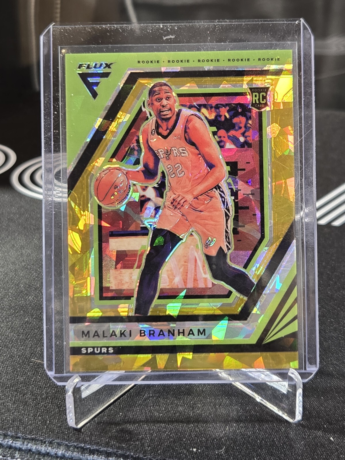 2022-23 Panini Flux - Rookies Gold Ice Prizm #219 Malaki Branham /10 (RC)