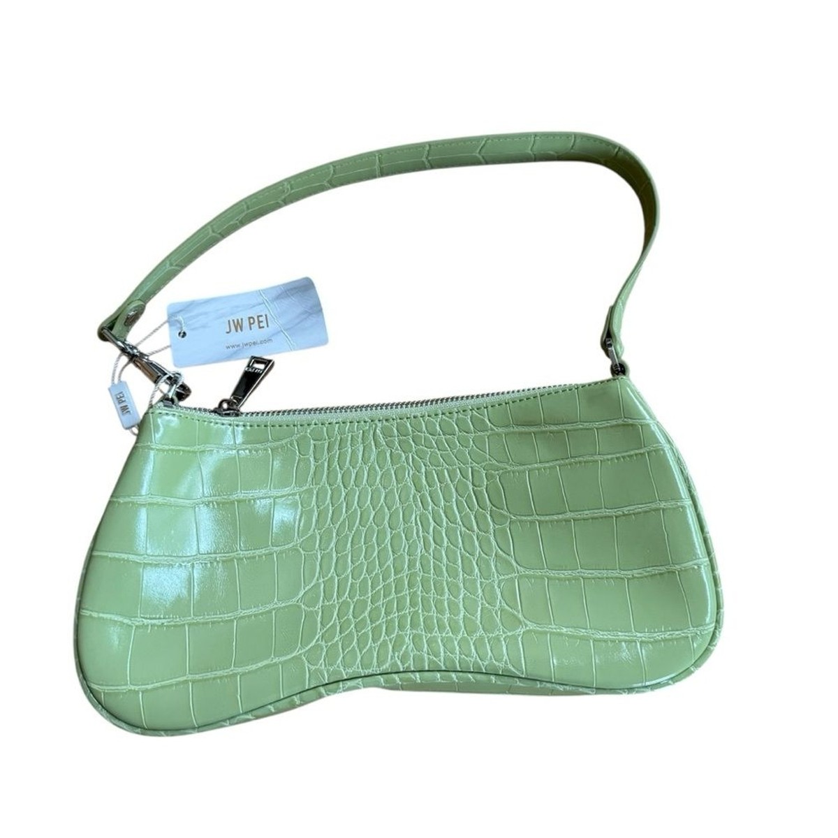 JW PEI Eva Shoulder Handbag Sage Green Croc Bag Purse Small