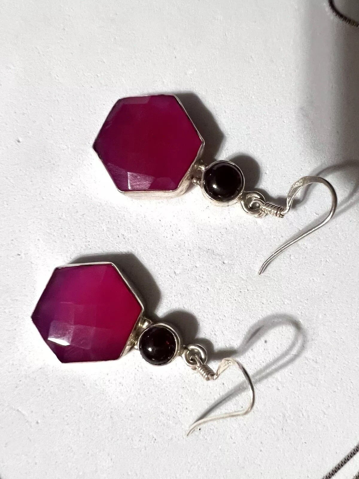 Natural Garnets And Lab Created Ruby Necklace And… - image 3