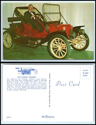 NEBRASKA Postcard - Minden, Pioneer Village, 1910 Stanley Steamer S22