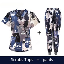 Pet Hospital Clinic Dentist Medical Nurse Surgical Working Short Sleeve Scrub