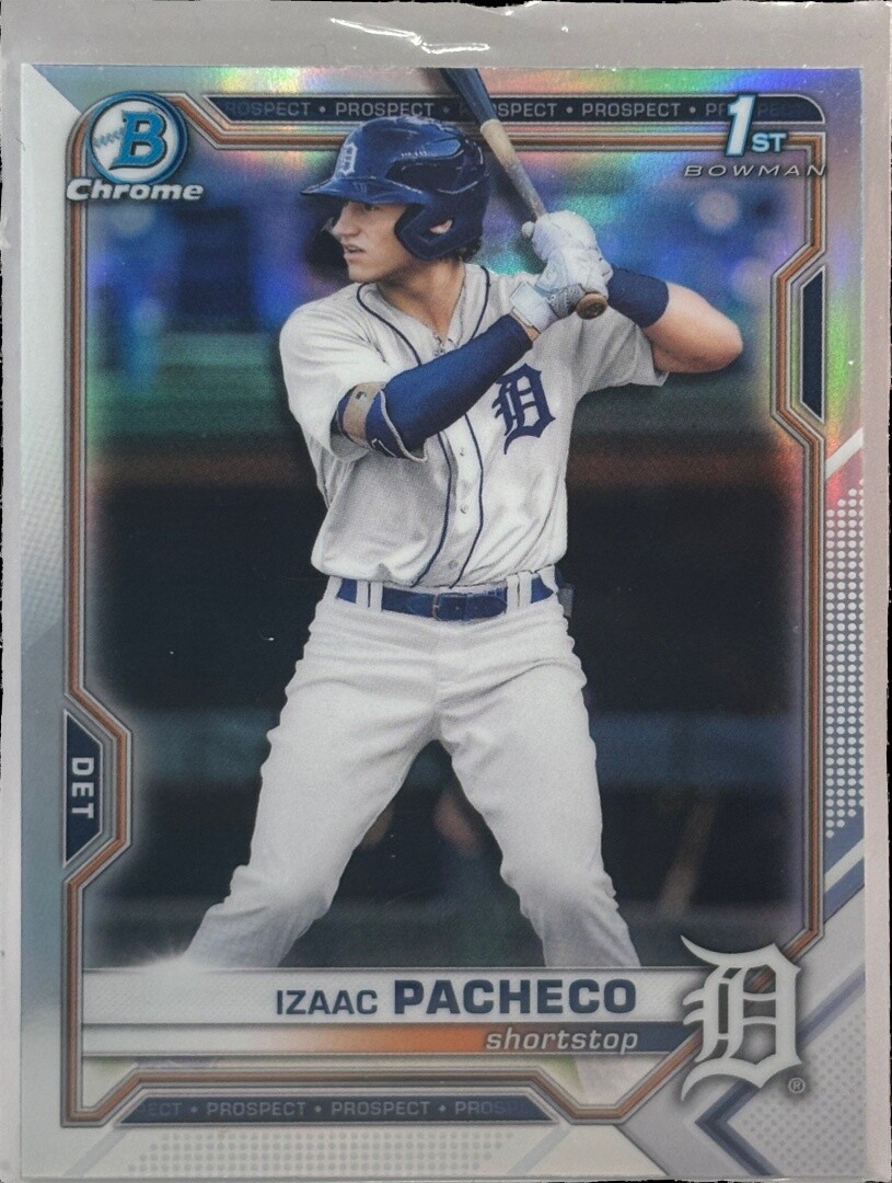 2021 Bowman Draft Izaac Pacheco Chrome Refractor #BDC-46 Detroit Tigers