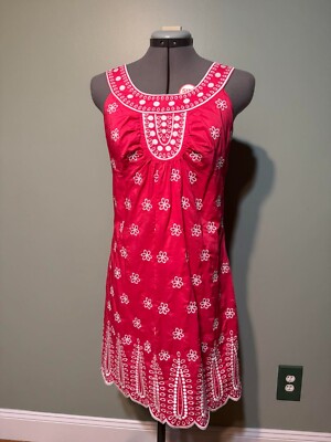 Vineyard Vines Pink and White Floral Pattern Midi Dress Size 6 - Rare Find!