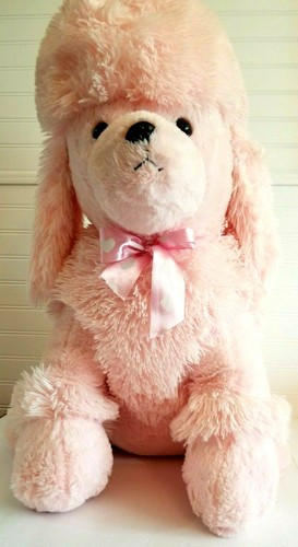 large pink poodle stuffed animal