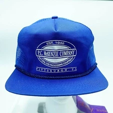 Trucker Hat Cap Pc Mckenzie Company Pittsburgh Pa Blue Mesh Snapback